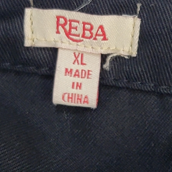 REBA Women'sSizeXL 3/4 Split V-neck Floral Embroidered Peasant Tunic - Picture 8 of 12